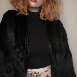 Real Rabbit Fur zip up jacket